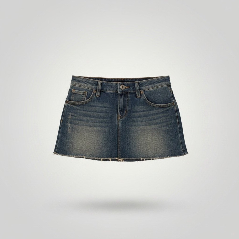 Guess Jeans Denim Mini Skirt Women 26 Blue Y2K Vintage Frayed Raw Hem Distress
